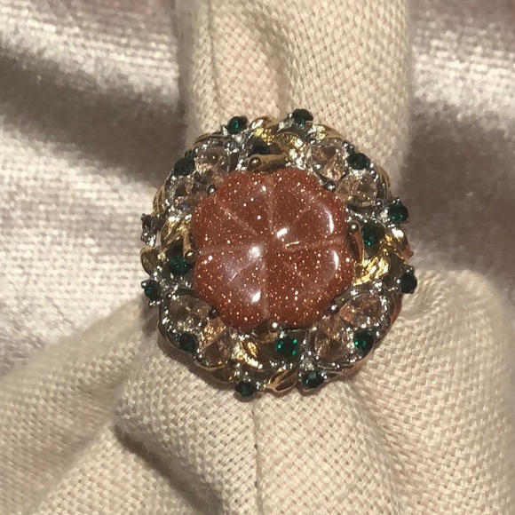 SUNSTONE Multi Gem Flower Statement Ring NWOTS - Picture 11 of 15